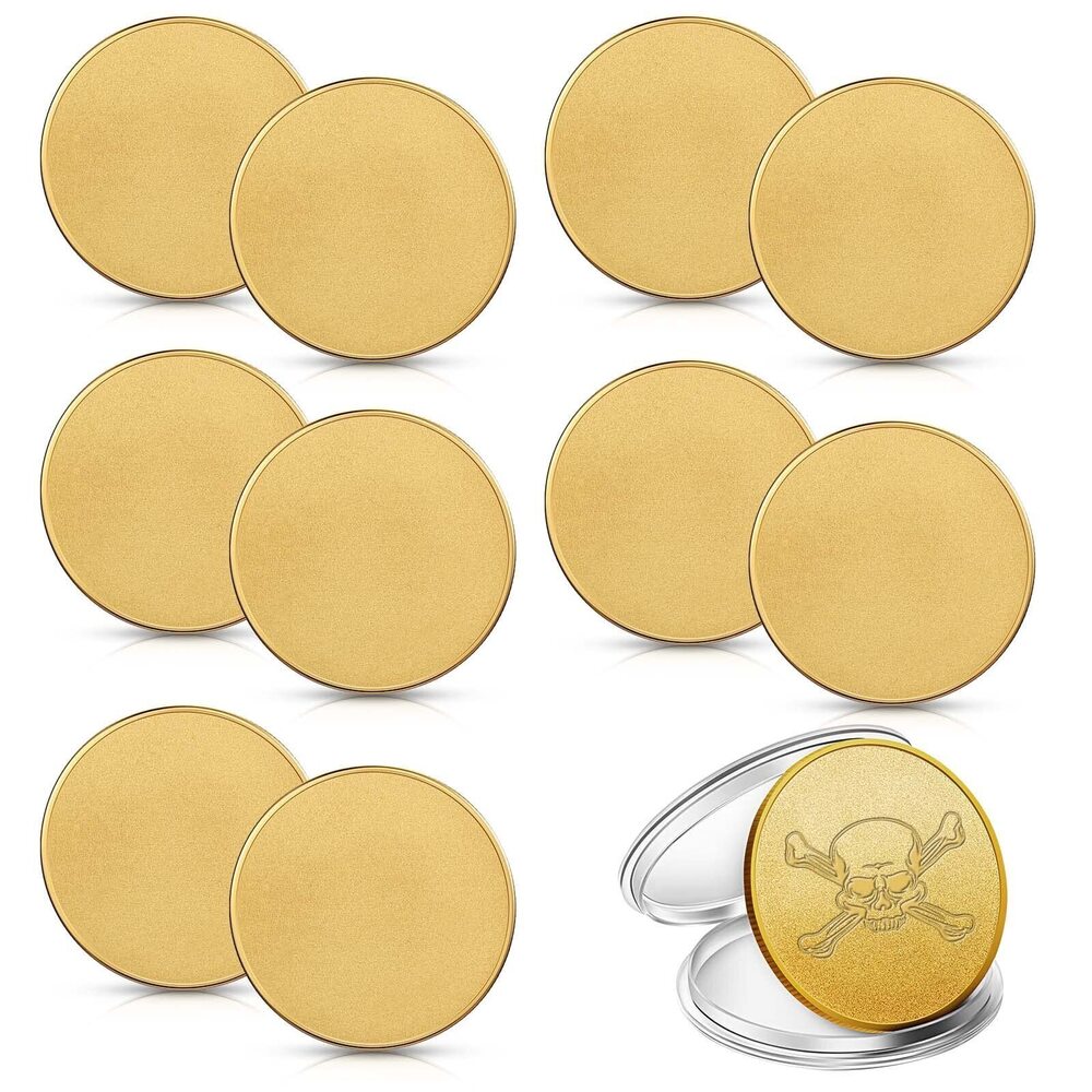9665 10 Pieces Blank Challenge Coin Laser Engraving Blank Coins Threaded